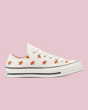 Converse Chuck 70 Embroidered Garden Party Low Tops Shoes Beige | CV-459PXM