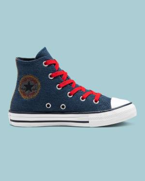 Converse Chuck Taylor All Star Denim Reverse Twill High Tops Shoes Blue | CV-247SDI