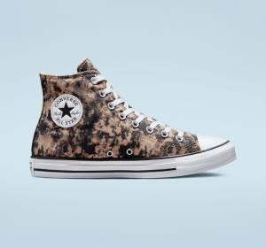 Converse Chuck Taylor All Star Dip Dye High Tops Shoes Black / White | CV-047UGV