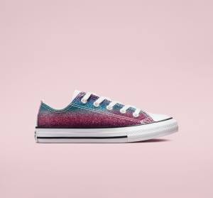 Converse Chuck Taylor All Star Glitter Drip Low Tops Shoes White / Beige White / Purple | CV-583UBG