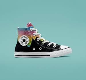 Converse Chuck Taylor All Star Glitter Drip High Tops Shoes Black / Beige White / Pink | CV-860IOL