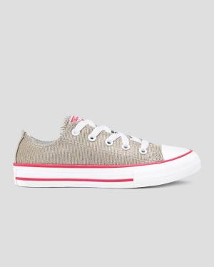 Converse Chuck Taylor All Star Glitter Textile Low Tops Shoes Brown | CV-254WYD