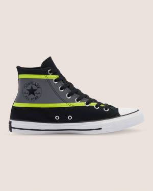 Converse Chuck Taylor All Star Hi-Vis High Tops Shoes Black | CV-135BXZ