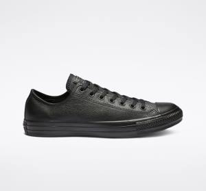 Converse Chuck Taylor All Star Leather Low Tops Shoes Black | CV-604JXO