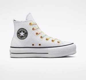 Converse Chuck Taylor All Star Lift Platform Splatter High Tops Shoes White / White | CV-918DEG