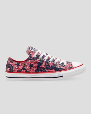 Converse Chuck Taylor All Star Logo Replay Low Tops Shoes Red Black | CV-392DFH
