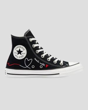 Converse Chuck Taylor All Star Love Thread High Tops Shoes Black | CV-149HTK