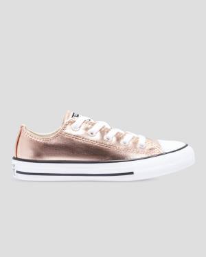Converse Chuck Taylor All Star Metallic Low Tops Shoes Gold White | CV-153GPC