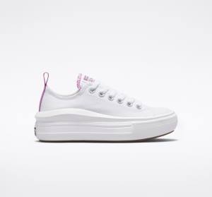 Converse Chuck Taylor All Star Move Platform Low Tops Shoes White / Purple / White | CV-547VRM