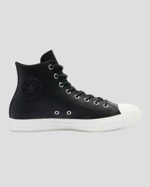 Converse Chuck Taylor All Star Seasonal Leather High Tops Shoes Black | CV-746HCG
