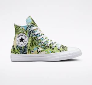 Converse Chuck Taylor All Star Tropical Florals High Tops Shoes Light Green / White | CV-089LWM