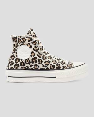 Converse Chuck Taylor Lift Leopard Print Platform High Tops Shoes Leopard | CV-432GXV