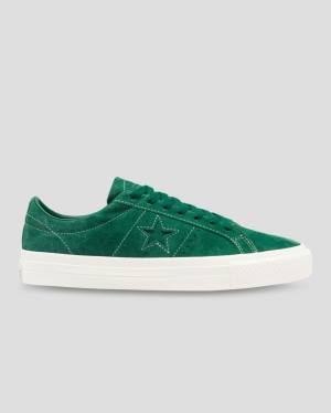 Converse One Star Pro Pigskin Suede Low Tops Shoes Green | CV-568KDP