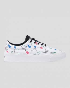 Converse Skid Grip 80s Archive Print Low Tops Shoes White | CV-871RGE