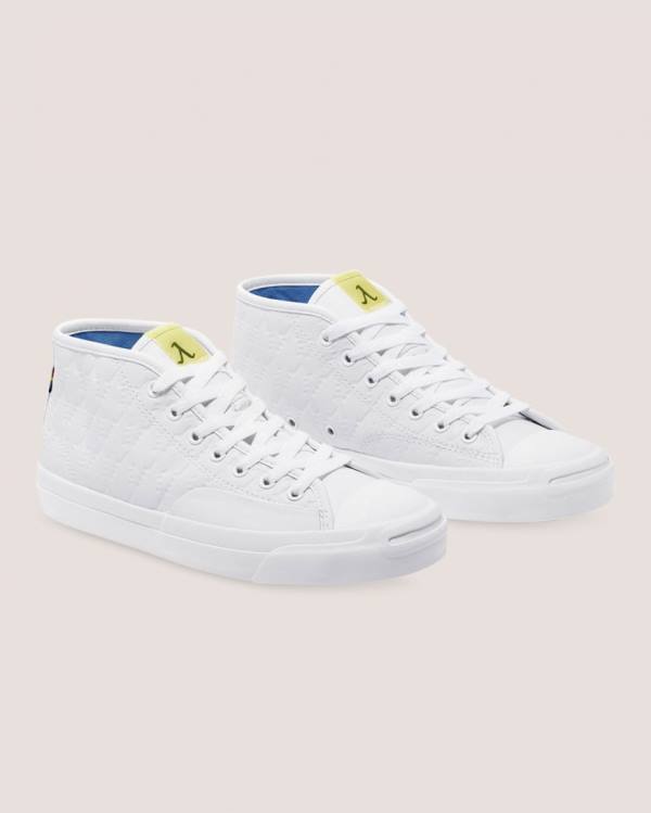 Converse Alexis Sablone Pride Jack Purcell Pro High Tops Shoes White | CV-746IYL