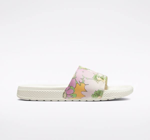 Converse All Star Slide Crafted Florals Sandals Mango / Pink | CV-618BJY