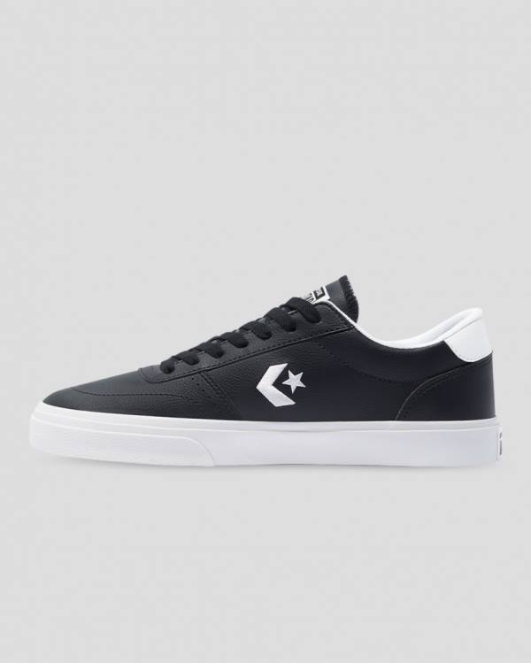 Converse Boulevard Faux Leather Low Tops Shoes Black | CV-974JTA