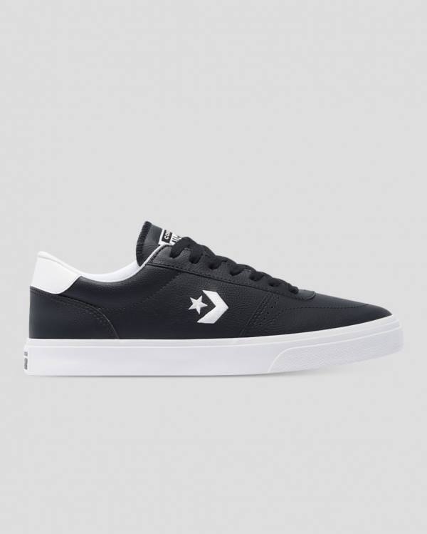 Converse Boulevard Faux Leather Low Tops Shoes Black | CV-974JTA