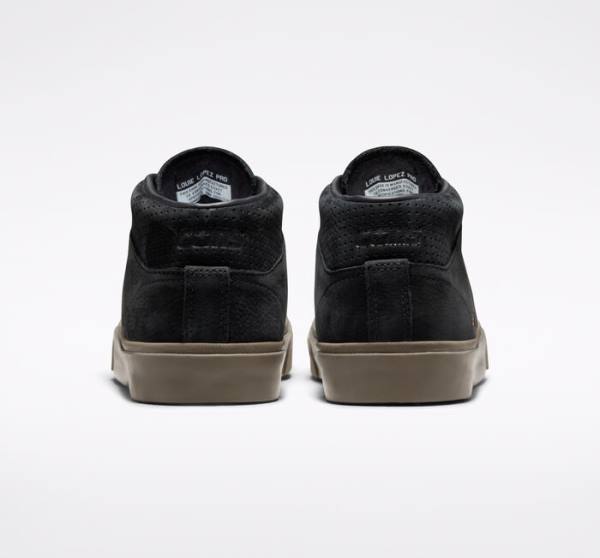 Converse CONS Louie Lopez Pro Nubuck Leather Skate Shoes Black / Light Brown | CV-243GDV