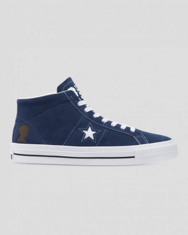 Converse CONS One Star Pro Ben Raemers Foundation High Tops Shoes Blue | CV-402YAQ