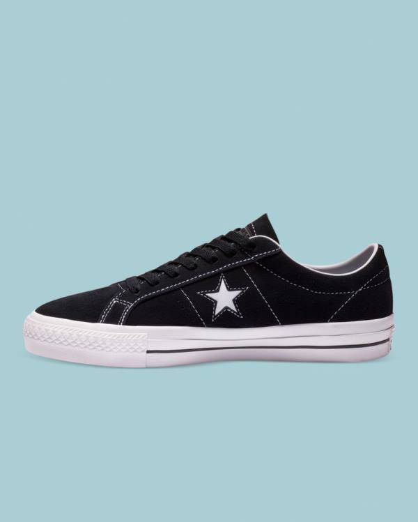 Converse CONS One Star Pro Suede Low Tops Shoes Black | CV-245HPF