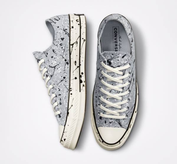 Converse Chuck 70 Archive Paint Splatter Low Tops Shoes Grey / Black / White | CV-270ZJQ