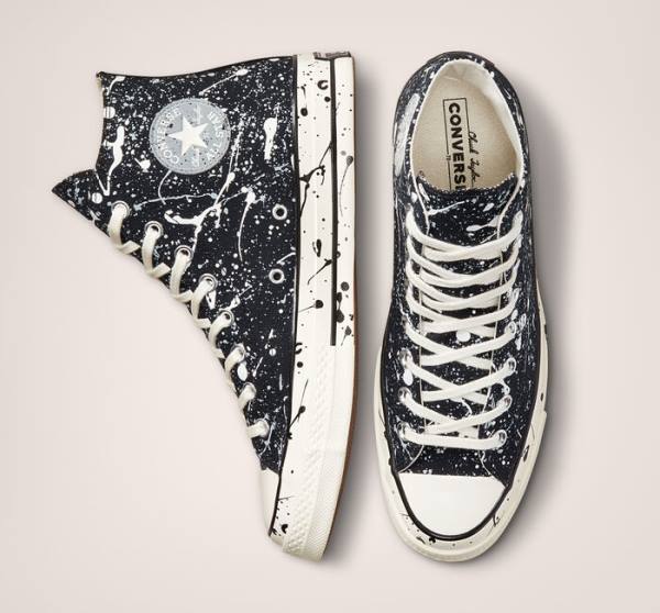 Converse Chuck 70 Archive Paint Splatter High Tops Shoes Black / Grey | CV-459JOS