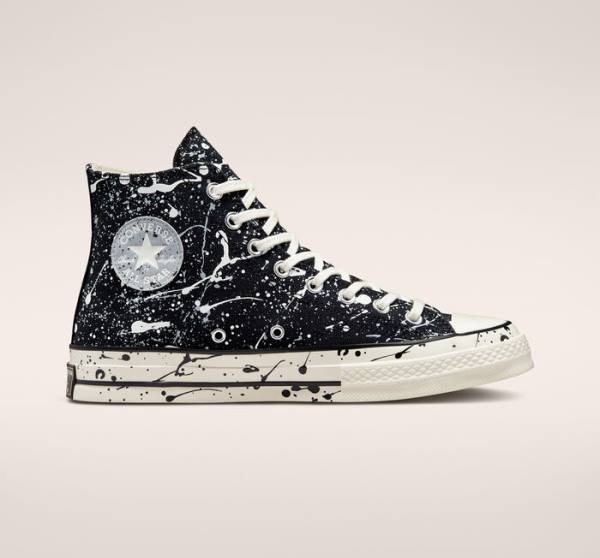 Converse Chuck 70 Archive Paint Splatter High Tops Shoes Black / Grey | CV-459JOS