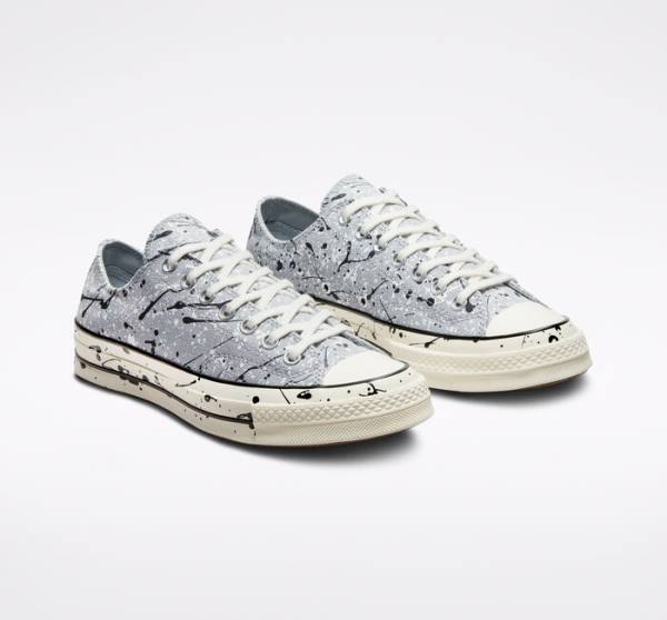 Converse Chuck 70 Archive Paint Splatter Low Tops Shoes Grey / Black / White | CV-812XJT