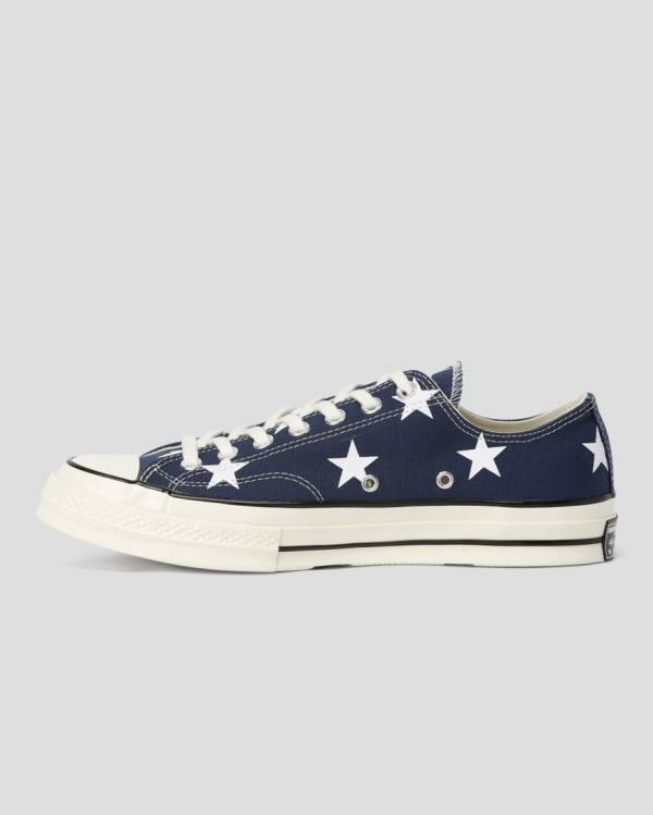 Converse Chuck 70 Archive Print Low Tops Shoes Blue | CV-710OIJ