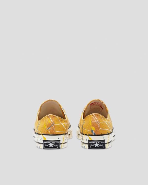 Converse Chuck 70 Archive Print Paint Splatter Low Tops Shoes Yellow | CV-594GDR