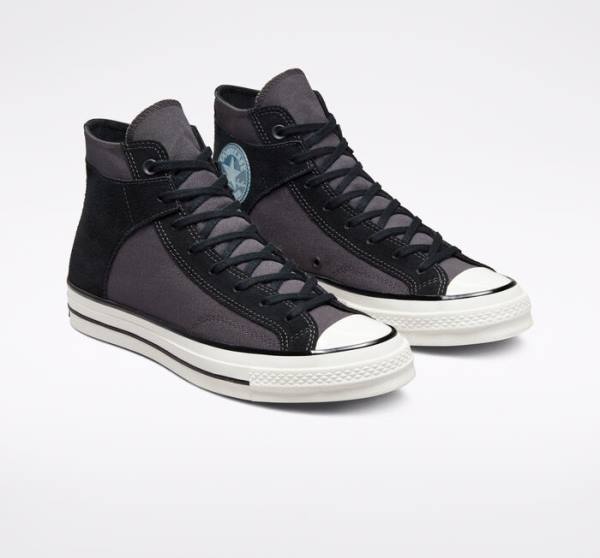 Converse Chuck 70 Crafted Canvas High Tops Shoes Black / White | CV-156KNV