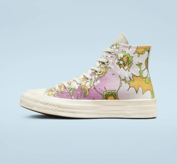 Converse Chuck 70 Crafted Florals High Tops Shoes Pink / Olive | CV-317UEZ