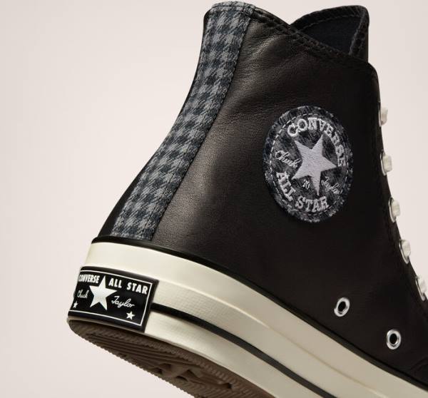 Converse Chuck 70 Crafted Leather High Tops Shoes Black | CV-291JWF