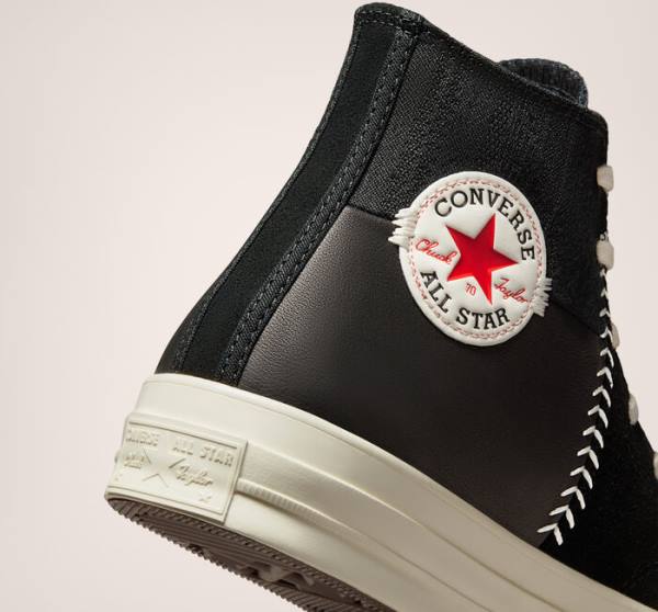 Converse Chuck 70 Crafted Leather High Tops Shoes Black / Red | CV-327XNK