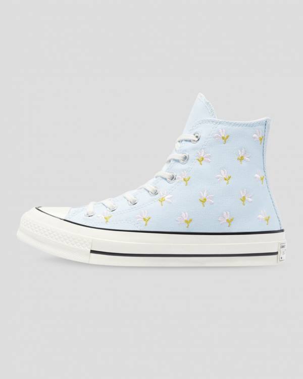 Converse Chuck 70 Embroidered Garden Party High Tops Shoes Blue | CV-094VIY