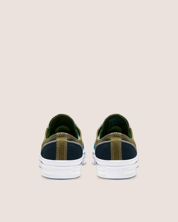 Converse Chuck 70 Patchwork Low Tops Shoes Olive Blue | CV-541FIK