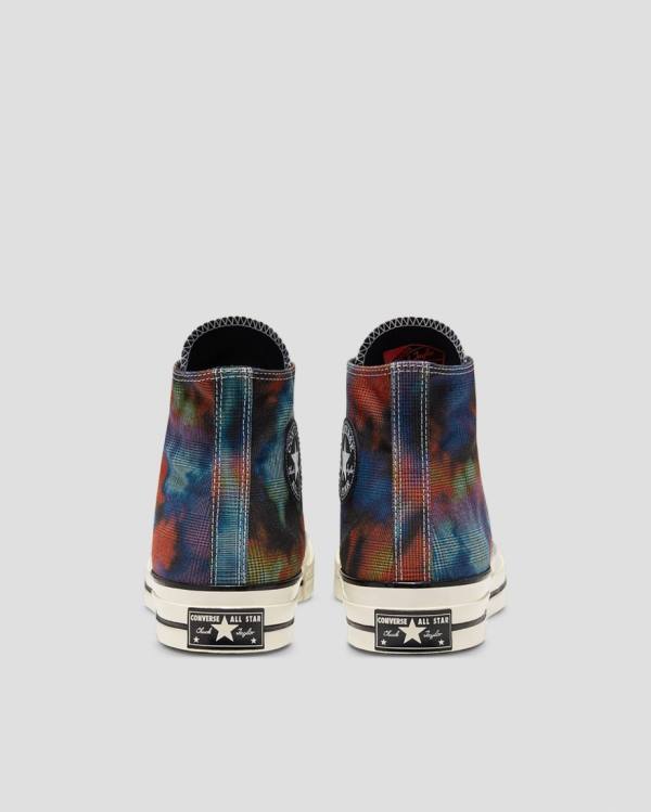 Converse Chuck 70 Plaid Tie Dye High Tops Shoes Black | CV-149OXB