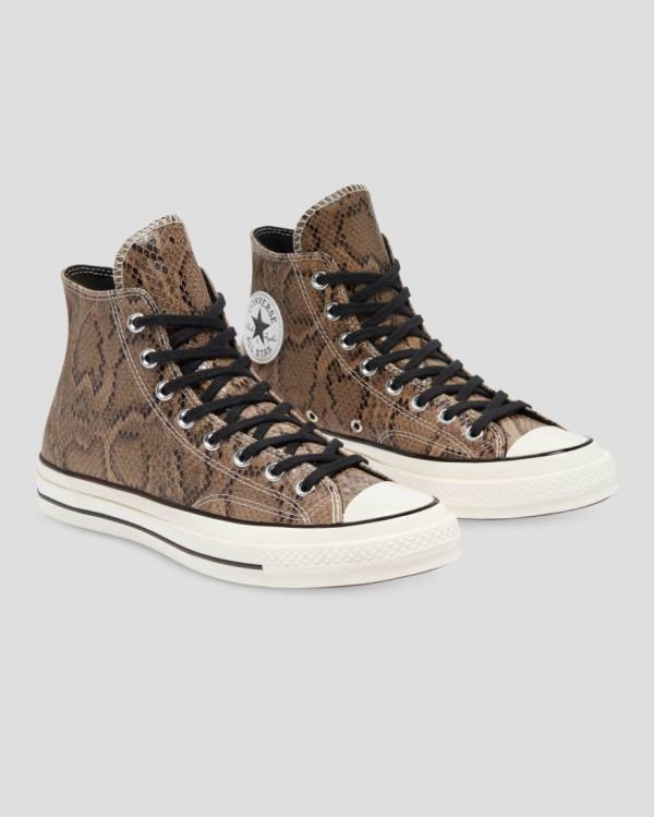 Converse Chuck 70 Reptile Suede High Tops Shoes Brown | CV-156DOU