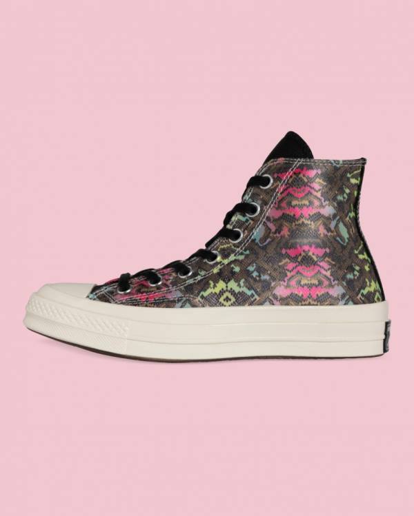 Converse Chuck 70 Satin Snake Print High Tops Shoes Black | CV-025IEG