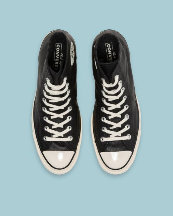 Converse Chuck 70 Seasonal Leather High Tops Shoes Black | CV-243MJP