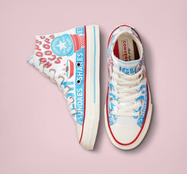 Converse Chuck 70 Sweet Scoops High Tops Shoes White / Blue / Red | CV-498HVP