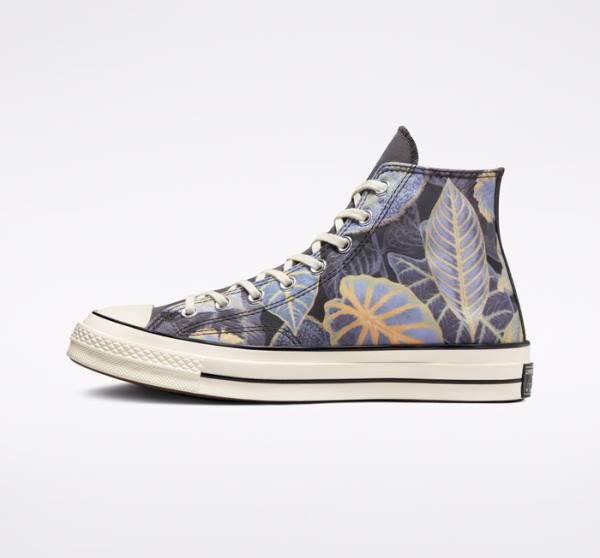 Converse Chuck 70 Tropical Leaf High Tops Shoes Black | CV-783NFS