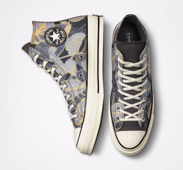 Converse Chuck 70 Tropical Leaf High Tops Shoes Black | CV-783NFS