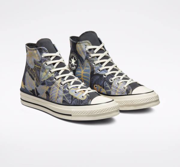 Converse Chuck 70 Tropical Leaf High Tops Shoes Black | CV-783NFS