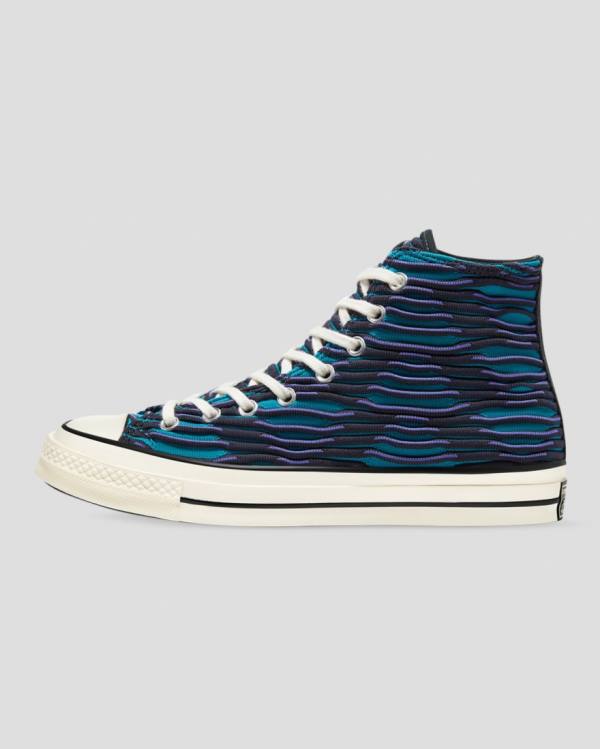 Converse Chuck 70 Wavy Knit High Tops Shoes Blue | CV-047ZSH