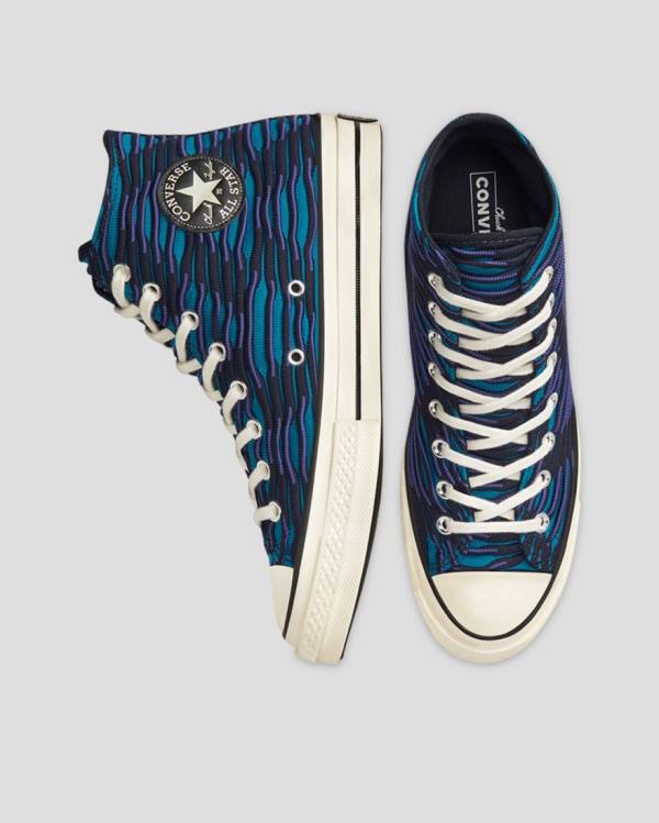 Converse Chuck 70 Wavy Knit High Tops Shoes Blue | CV-124ESD