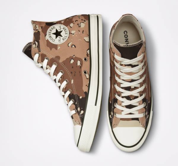 Converse Chuck Taylor All Star Archive Camo High Tops Shoes Brown / Black | CV-954UXP