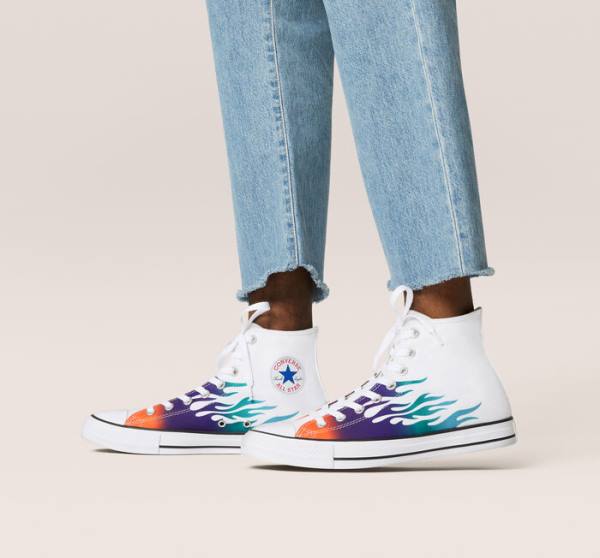 Converse Chuck Taylor All Star Archive Prints High Tops Shoes White / Blue / Turquoise | CV-243MDO