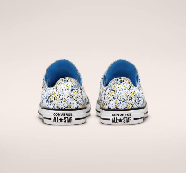 Converse Chuck Taylor All Star Archive Paint Splatter Low Tops Shoes White / Blue | CV-523TIK